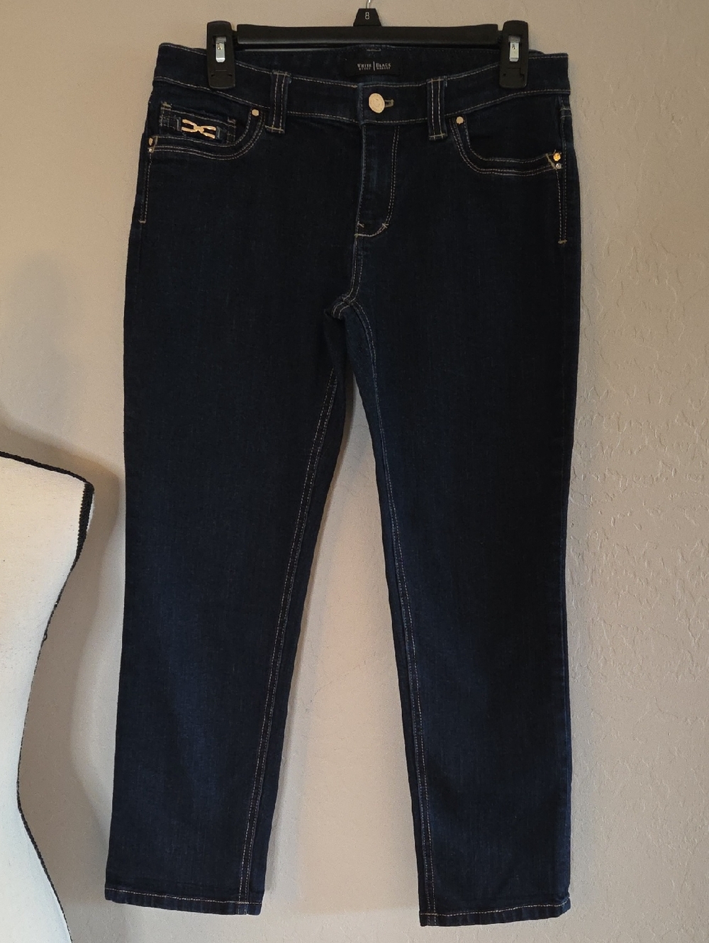 WHBM Dark Indigo Straight Crop Leg Jeans Size 6 EUC